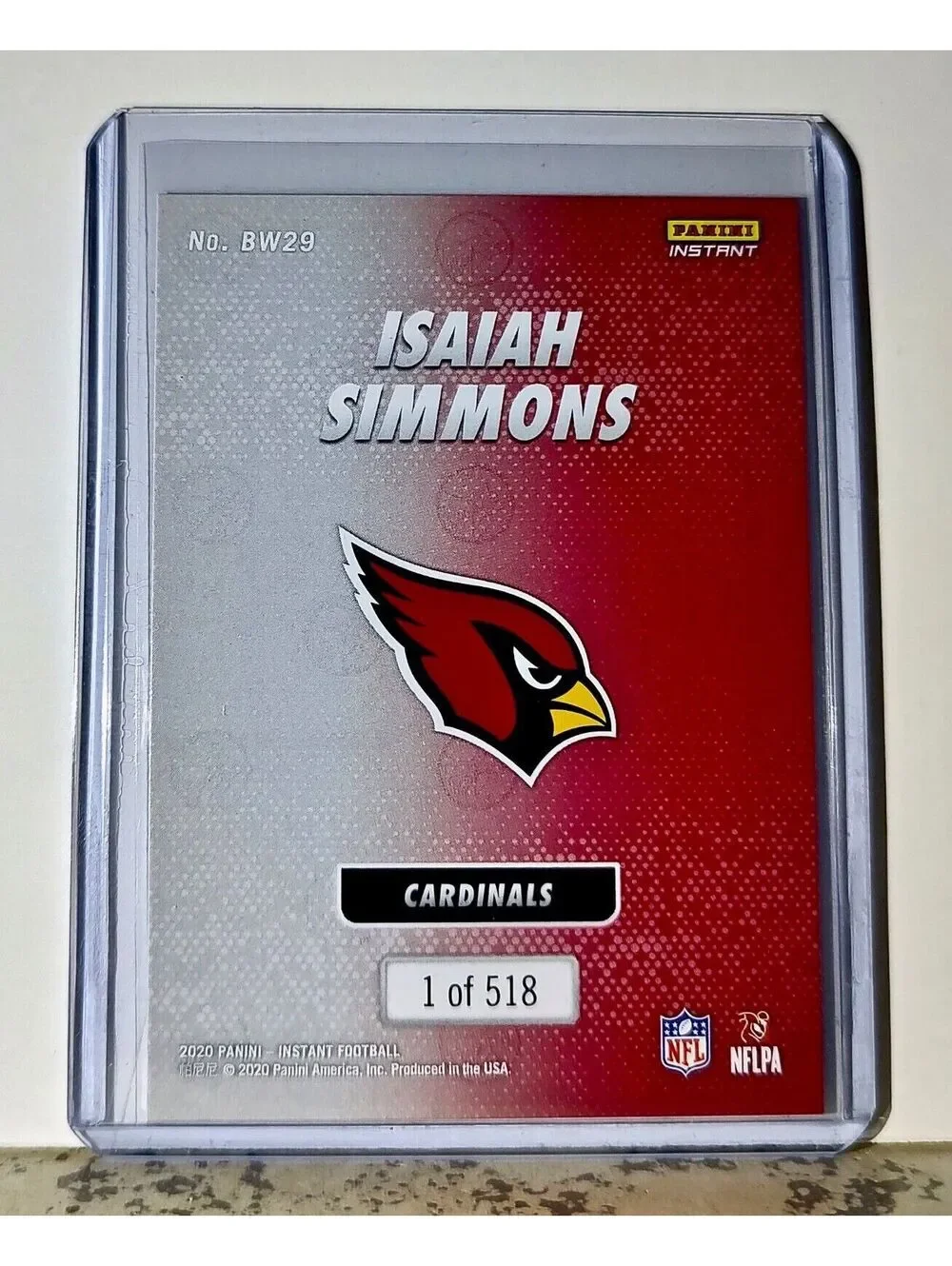 Isaiah Simmons 2020 Panini NFL #29 Black and White Rookies Cardinals 1 of 518